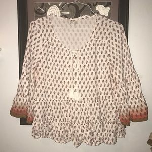 Mudd Hippie Tassel Shirt with Wide Sleeves